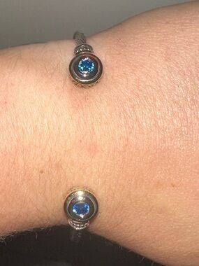 John Medeiros Bracelet with Blue Stone End Caps